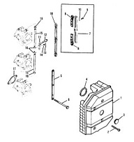 Пластина аттенюатора 2-Х ТАКТНОГО ПЛМ MERCURY 50EO Серийный номер от 9683055 до 9885344