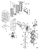 Впускной коллектор и резонатор 2-Х ТАКТНОГО ПЛМ MERCURY 90 Серийный номер от 0G760300 до 0T979999