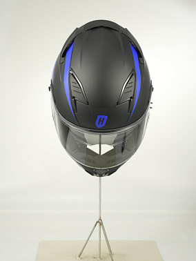 Шлем интеграл HETOSHI FF938 double visor Цв.Черно-синий Матовый р.S