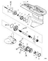 Корпус шестерни, Prop 2.31:1 USA 0T627235/BEL 0P215669 и выше 2-Х ТАКТНОГО ПЛМ MERCURY 75 Серийный номер от 0P017000 до 0P325499