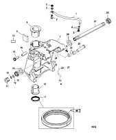 Поворотный кронштейн 2-Х ТАКТНОГО ПЛМ MERCURY 50EO Серийный номер от 0P325500 и выше