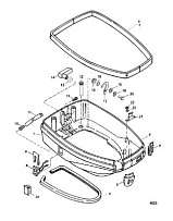 Низ капота 2-Х ТАКТНОГО ПЛМ MERCURY 75 Серийный номер от 0T980000 до 0T999999