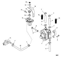 Топливный насос 4-Х ТАКТНОГО ПЛМ MERCURY 40 Серийный номер от 1C000001 до 1C049738